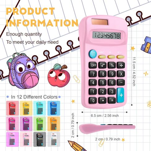 36 Packs Pocket Size Mini Blue Calculator Basic Calculators for Handheld Angled Students 8 Digit Display Solar Battery Dual Power Small Calculator for Students Kids Home Office in Kuwait