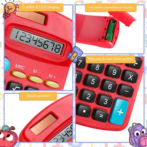 36 Packs Pocket Size Mini Blue Calculator Basic Calculators for Handheld Angled Students 8 Digit Display Solar Battery Dual Power Small Calculator for Students Kids Home Office in Kuwait