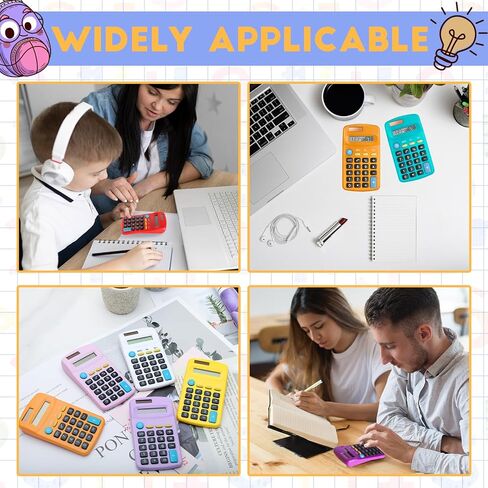 36 Packs Pocket Size Mini Blue Calculator Basic Calculators for Handheld Angled Students 8 Digit Display Solar Battery Dual Power Small Calculator for Students Kids Home Office in Kuwait
