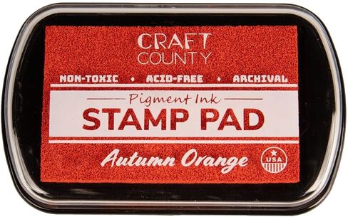 Craft Craft County Pigment Ink Stamp - لوحة حبر قابلة لإعادة التعبئة بأكثر من 15 لونًا - حواف مرتفعة للطوابع الأكبر - الأسود in Kuwait