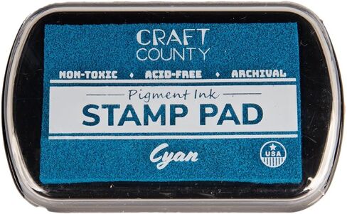 Craft Craft County Pigment Ink Stamp - لوحة حبر قابلة لإعادة التعبئة بأكثر من 15 لونًا - حواف مرتفعة للطوابع الأكبر - الأسود in Kuwait