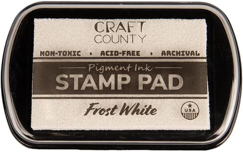 Craft Craft County Pigment Ink Stamp - لوحة حبر قابلة لإعادة التعبئة بأكثر من 15 لونًا - حواف مرتفعة للطوابع الأكبر - الأسود in Kuwait