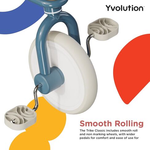 Yvolution Classic Trike Kids Tricycle from 18 Months to 3 Years Old, Retro Feeling, Puncture-Proof Wheels (Blue) in Saudi Arabia