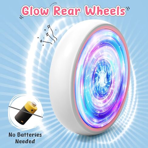 Ridego Loving Lighting Baby Balance Bike Pike for 1 Year Girls Gifts ، Toddler Toys لمدة 12-24 شهرًا مع الموسيقى ، و 4 عجلات صمت Walker Walker ، Toddler First Bike for 12-24 Montr in Kuwait