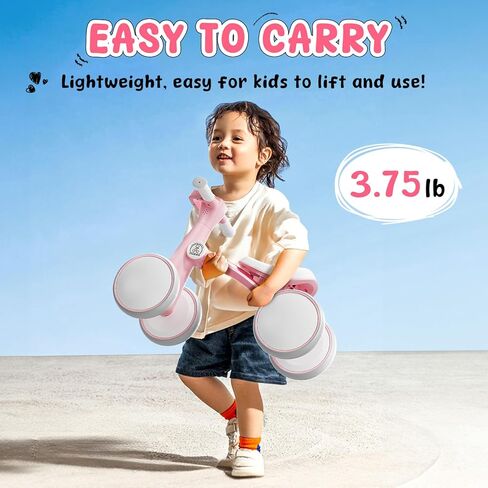 Ridego Loving Lighting Baby Balance Bike Pike for 1 Year Girls Gifts ، Toddler Toys لمدة 12-24 شهرًا مع الموسيقى ، و 4 عجلات صمت Walker Walker ، Toddler First Bike for 12-24 Montr in Kuwait