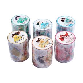 AlideCo 6 PCS الأشرطة اللاصقة الزخرفية الشريط الكرتون للحيوانات الأليفة رائعة لمستلزمات مجلة الرصاص ، والفنون ، وسكر القصاصات ، وحرف DIY ، والمخططين (Shenghuorichang)