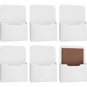 Epakh 6 Pack Magnetic File Paper Paper Magnetic Paper Magazed Magazine Magazine Magazine Pockets للثلاجة ، السبورة البيضاء ، المكتب ، الفصل الدراسي ، المنزل ، لوازم المعلمين (كبيرة)