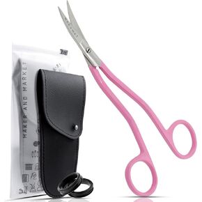 Applique Long Thin Needlepoint Blade 6.1 Inch - Double Bent Curved Offset Handle Scissors with Pouch Sleeve for Embroidery, Fabric, Thread, Knitting, Sewing, Arts & Craft (Rainbow) in Kuwait