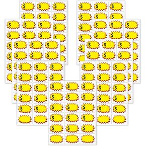 STARLIBOO Garage Sale Stickers, Removable Yellow Labels with Large Blank Space (2"x3"), 180PCS Self-Adhesive Price Tag Stickers for Flea Markets