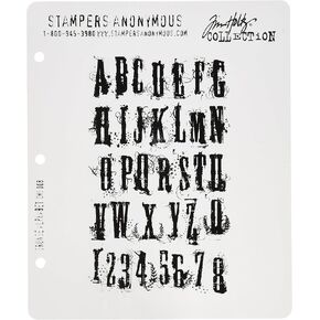 طوابع ختم مجهول Tim Holtz Cling Stamps 7 "x8.5" ، Grudge Alphabet