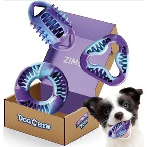 Puppy Teething Toys, Stuffable Dog Toys for Extended Playtime, Rubber chew Toys for Small Dogs, Puppy Toys to Keep Them Busy - Up to 30 lbs, 3 Pack