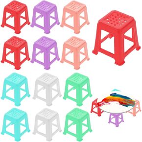 12 PCS Canvas Desks Canvas للطلاء Mini Canvas Risers Non-Skip Fluid Paints Supplies Solid Color Plastic Paint Dobing Forming for Paints Supplies Multi Colors