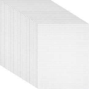 30Pcs 7 Count Plastic Canvas Sheets 10.5 x 13.5 Inch Plastic Mesh Canvas Sheets Cross Stitch Needlepoint Mesh Grid Sheet for Embroidery, Acrylic Yarn Crafting, Knit and Crochet Projects
