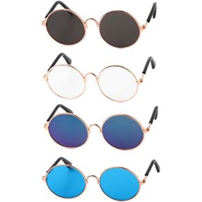 POKINGE 4PCS نظارات PET Multicolor نظارات شمسية PET PET PROPPY GURSESES SUNGLASES CAT COSPLAY PHOTION