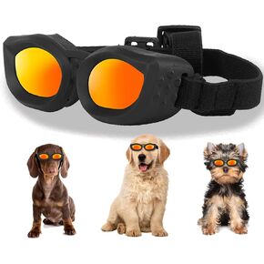 Dog Goggles Small Breed, UV/Wind/Dust/Fog Protection Pet Sunglasses with Adjustable Strap,Outdoor Dog Sunglasses for Small Dogs,Easy Wear,Soft Dog Goggles