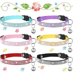 Sadnyy 6 PCS Rhinestones Cat Cat Catpleawaway Cat For Girl Cats قابلة للتعديل قابلة للتعديل