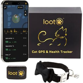طوق تعقب القط - تتبع GPS في الوقت الفعلي للقطط - مقاوم للماء وخفيفة الوزن - مراقبة النشاط - تغطية على نطاق الأمة - يناسب معظم الياقات والأسويش - 30 يوم اشتراك خالي