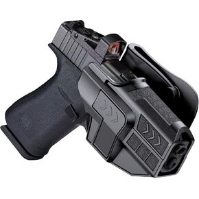 Optic Ready Holster for Glock 43X MOS - Adjustable Tightness Gun Holster for Glock 43 43x 48 - Pistol Holster with Index Finger Release Button - Outside Waistband OWB Open Carry - Right Handed Black