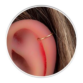 Thin Gold Helix Earring - 18 Gauge Gold Filled Simple Cartilage Hoop Piercing - 7mm Tiny Helix Jewelry - Handmade Body Jewelry for Women - Gold Cartilage Piercing Jewelry