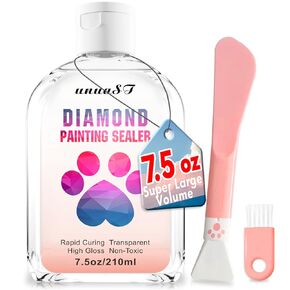 مجموعات السدادات اللوحة Diamond Painting 240 مل ، غراء لوحة الماس لمجموعات الطلاء الماس ، يتم استخدام الغراء الفني الماسي لحماية اللوحات الماس ، مجموعة السدادات الفنية الماس الدائمة (8 أوقية)