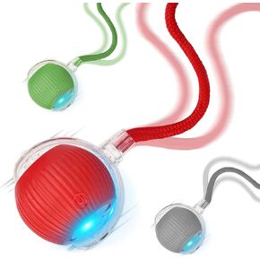 2025 جديدة 3Pack Cat Ball Histent Toys لألعاب Kitty Ball Interiactive Interoor Indiaction Toy Tail 360 ° التلقائي (باللونين الأحمر الأخضر)