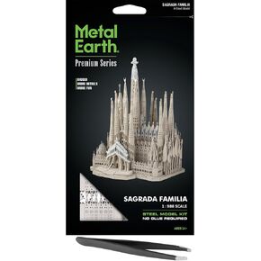 Fascinations Metal Earth Premium Series Sagrada Familia 3D Metal Model Kit Bundle with Tweezers