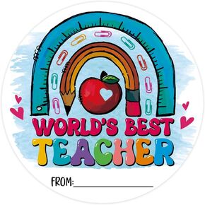 WaaHome Teacher Appreciation Stickers - 36pcs to from Thank You Teacher Gift Tags Labels for Envelope Seals Card Box Decorations Party Favors, Graduation End of Year Teacher Appreciation Gift Tags