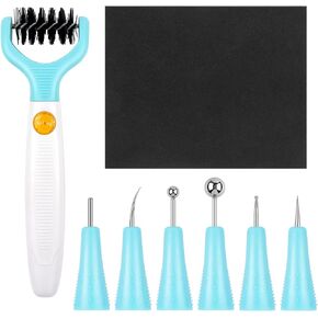 BAOFALI 8Pcs/Set All-in-One Paper Sculpting Tool Kit & Die Brush; Paper Flower Shaping Making Tool Set; Flower Mold Tray; Paper Blossom Tools for Creating Dimensional Flowers; Die Cleaning Tool
