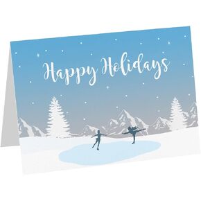 LUXPaper Folded Cards & Envelopes Set | 5" x 7" | Seasons Greetings Design | 80lb. | 25 Qty