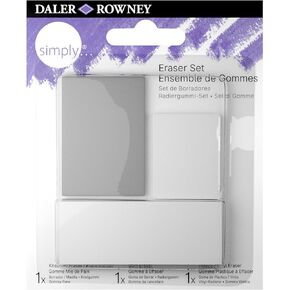 Daler -Rowney ببساطة تمحى محو الرسم والفنانين - تشمل عجنًا ولثة ومحورات البلاستيك/الفينيل