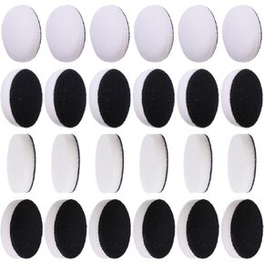 GLOBLELAND 24 Pieces Mini Ink Blending Foams Round and Flat Replacement Sponge Pads White Replacement Foam Pads for Scrapbooking Painting Drawing Art Supplies