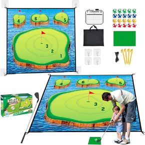 مجموعة حصيرة لعبة Golf Chipping ، Sticky Pro ، 70 'x70' 'في الهواء الطلق في الهواء الطلق للبالغين ، Battle Royale ، الجولف للبالغين عائلة الأطفال في الفناء الخلفي （مع النادي）