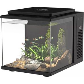 Maxspect Pico Cube Desktop Wi-Fi Enabled 2 Gallon Smart Aquarium Kit - Includes LED Lights, Heater, Filtration & Media - Black Finish