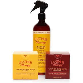 Leather Honey Cleaner Wipes with Conditioner Wipes and 16oz Spray Cleaner