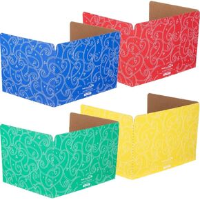 Really Good Stuff Standard Privacy Shields Set of 12 - Create a Focused Learning Environment - Color-Coded Design - Star and Swirl Matte Finish