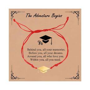 Personalized Graduation Gifts for Her Him,Class of 2025,Graduation Charm Bracelet for College/High School/8th Grade/Master Degree/PhD (black+silver)