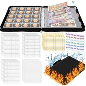حامل الكتب Selftek Fireproof C-Oin للجمع ، 468 جيوب ألبوم C-OIN وأكمام الموثق للعملة الورقية مع ملصقات التجميع ، منظم تخزين C-Oin G-Ifts for Pennies ، Bills ، Tokens