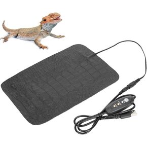 Reptile Heating Mat, USB Reptile AntiScratch Heating Pad, Heat Mat, Gears Warmer Heater with Temperature Control, for Turtle, Tortoise, Snakes, Lizard, Gecko (S