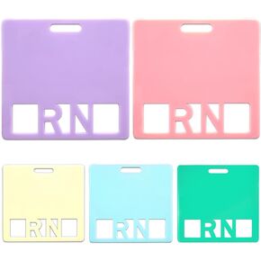 6 PCS RN Badge Buddy Horizontal Badge Identification Tags Morandi Color for RN Nurse