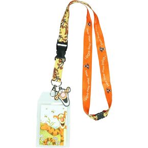 ديزني ويني ذا بوه كذاب حامل شارة معرف Tigger Breakaway Lanyard مع سحر مطاطي 2 "2"