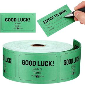 CLABBY 1000 PCS تذاكر يانصيب كبيرة Rolls Green Raffle Stark