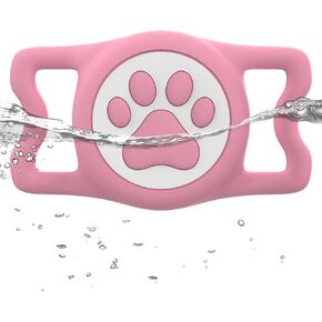 IP68 Waterpoof Dog Airtag حامل ، سليكون مسطّب كامل جسم مغطى بالهواء Apple Air لوجود طوق Cat Cat Fit جميع طوق العرض (الأخضر)