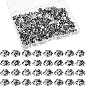 100pcs دعامات الدبوس المعدنية ، ظهور دبوس قفل المينا ، دبوس الصدر ، حارس دبوس قفل قفل المشابك لشارة شارة دبوس بديل بديل