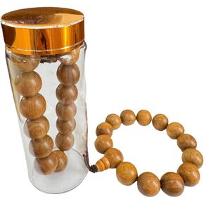 حبات صلاة خشب الصندل الطبيعية سوار 1.6 سم مع زجاجة زجاجية (1.6)