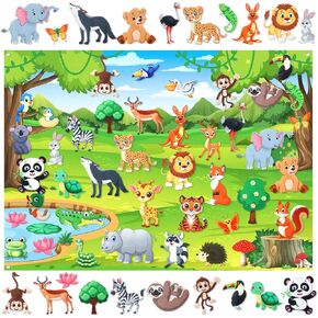 شعرت حيوانات الغابة قصة 41 PCS Safari شعرت بالقطات المصورة القصيرة والحيوانات القصيرة القصص المصورة Safari Sawe Moder
