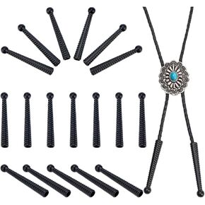 NBeads 20 PCS Bolo Tie Tips ، 2 بوصة طرفي طويل الحبل CAPS Bolo Cap Buckle استبدال 5 مم بولو TIE CAPS Bolo TIE