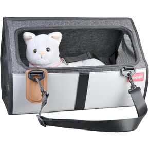 Cat Carrier,Dog Carriers for Small Dog, Airline Approved for Portable Pet Carrier, for Use Center Console pet Car Seat,Under Seat Airplane,Car Front/Rear seat,Vet, Flights & Home (Gray)