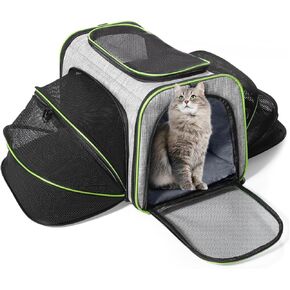 Expandable Cat Carrier Dog Carrier,Airline Approved Soft-Sided Portable Pet Travel Washable Carrier for Kittens,Puppies