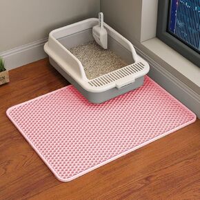 Hcy & Wld Cat Sterter Mat ، Honeycomb طبقة مزدوجة القمامة محاصرة القمامة ، ومقاوم للبول مقاوم للماء غير انزلاق ، والتحكم في مبعثر ، وأقل نفايات ، أسهل في التنظيف (الوردي ، 24 "× 18")