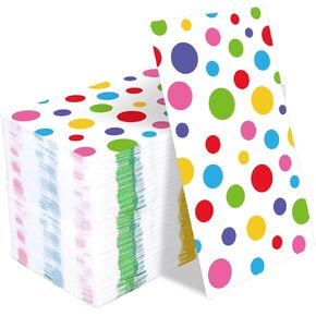 80Pcs Colorful Dots Guest Napkins Disposable Paper Dots Dinner Hand Napkin for Home Kitchen Bathroom Wedding Baby Shower Birthday Holiday Party Supplies Table Decor